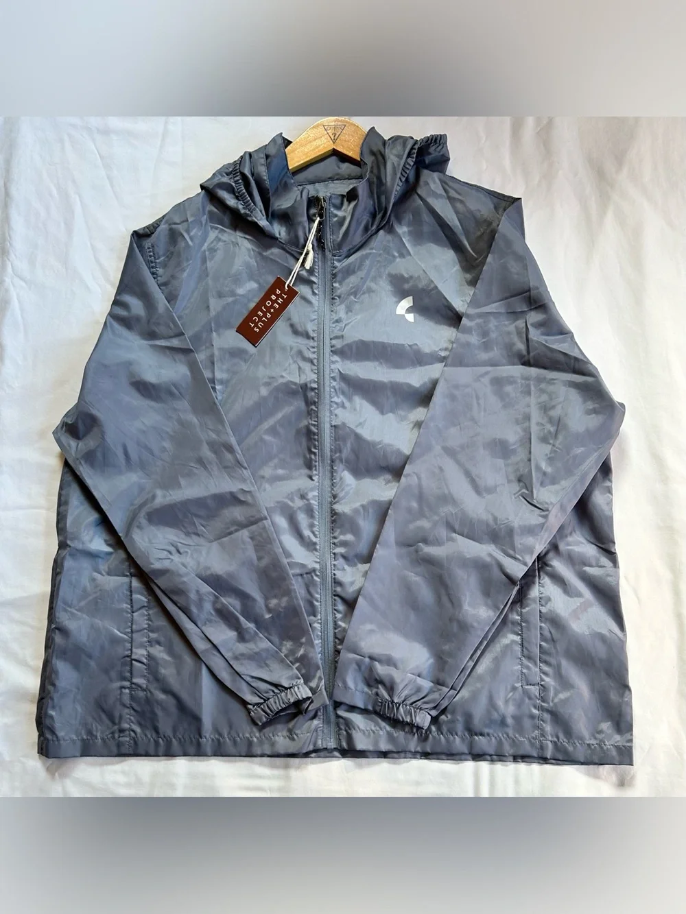 The Plus Project Rain Jacket Mens 3XL Gray Hooded Coat